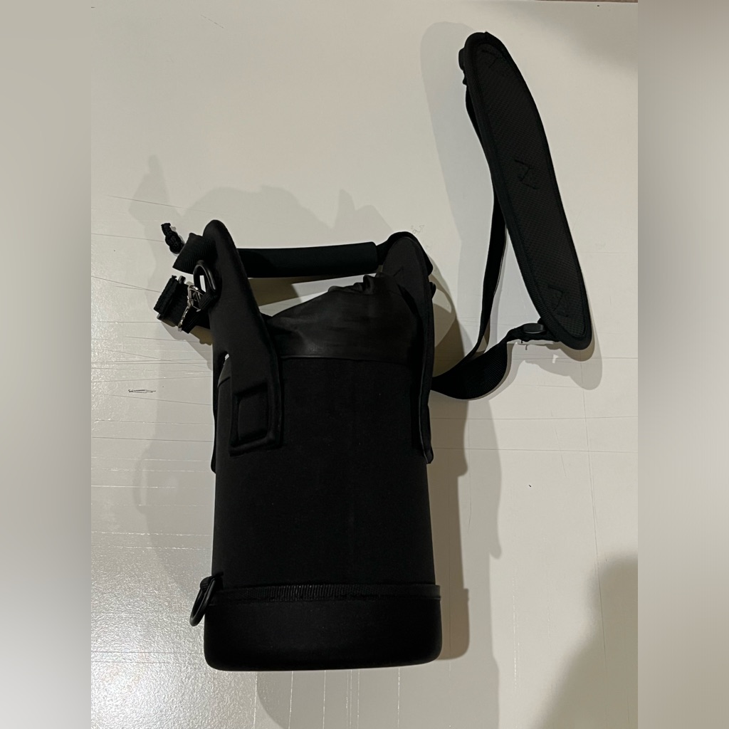 Black Water Bottle Pouch With Shoulder Strap And Carry Handle